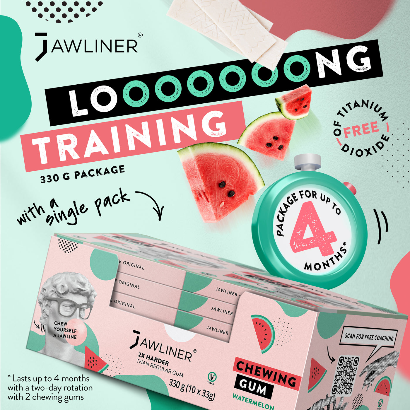 JAWLINER® Chewing Gum (Medium/Hard)