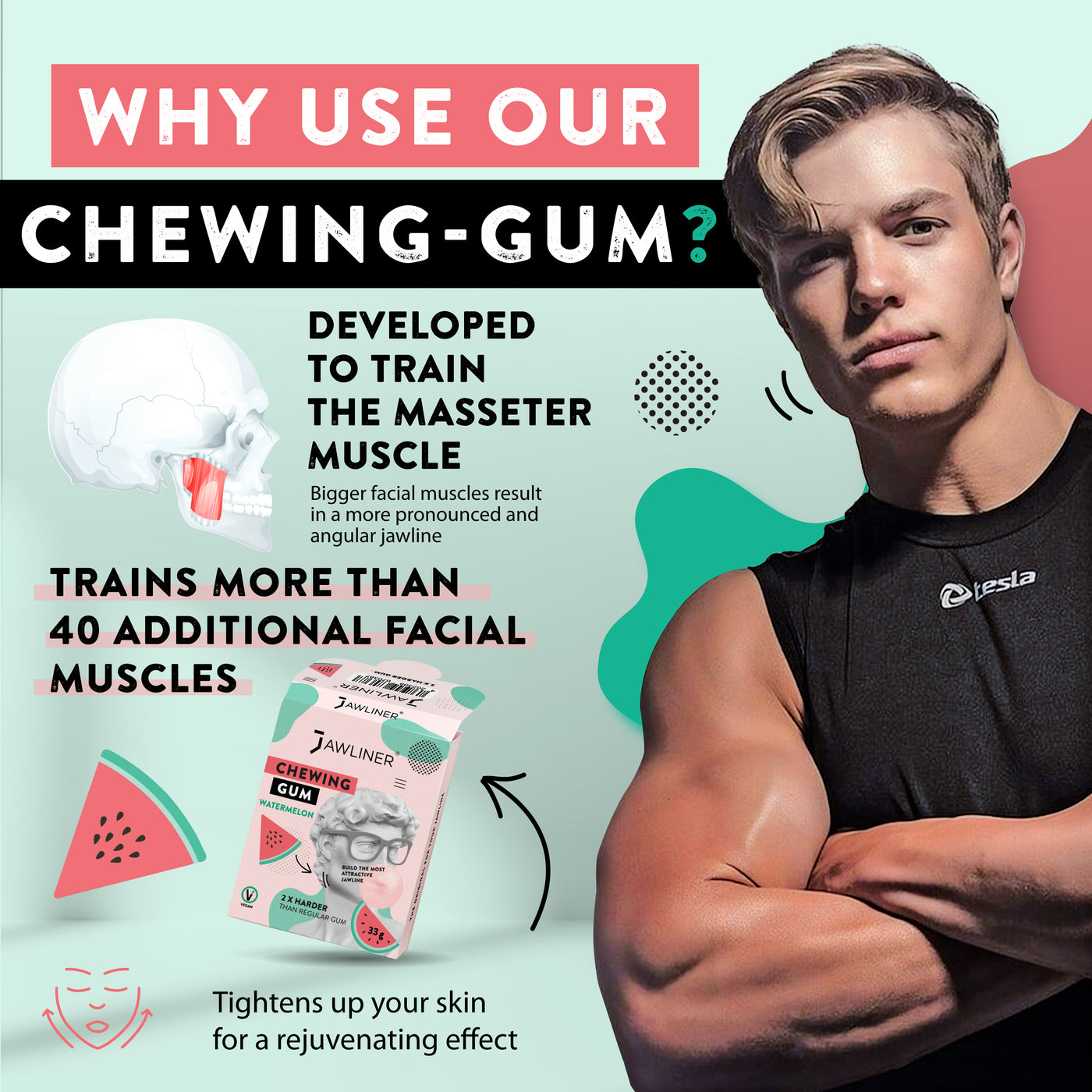JAWLINER® Chewing Gum (Medium/Hard)